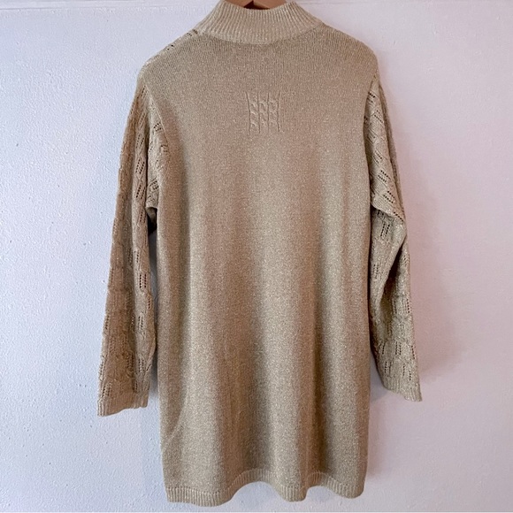 MARISA CHRISTINA Vintage Long Sleeve sweater metallic gold shimmer, Size: M / L - Picture 12 of 12